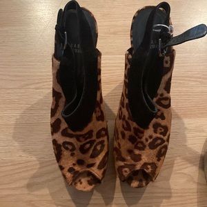 Stuart Weitzman Leopard Clogs